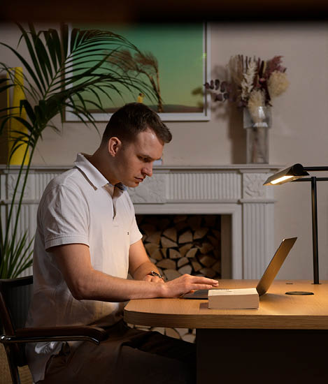 Man working/studying