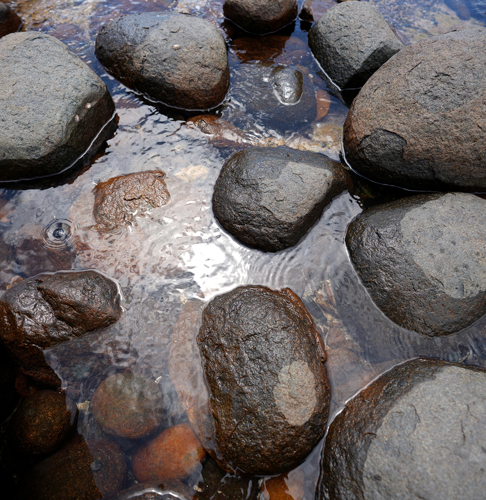 Rocks and water